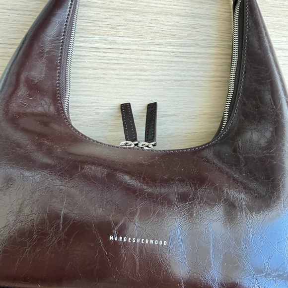 Marge Sherwood Hobo Shoulder Bag in Dark Brown Crinkle - Picture 5 of 6